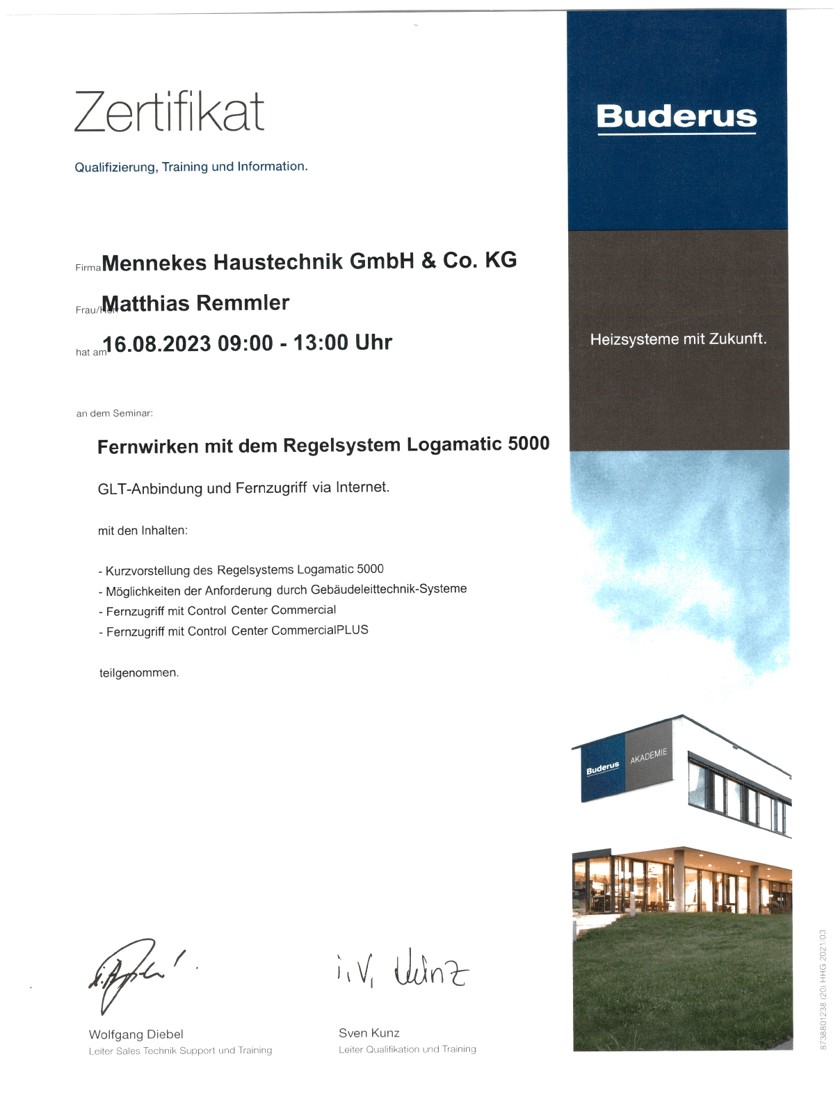 Mennekes Haustechnik GmbH & Co.KG - Zertifikate 2